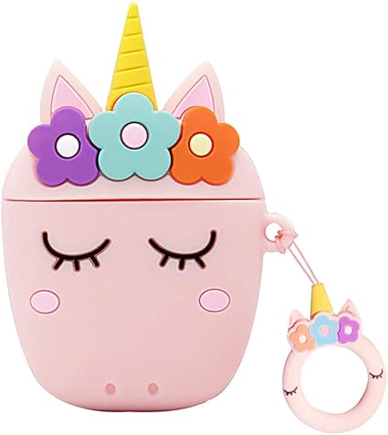 Amazon Com Airpods 1 2 Charging Case Cover Cute Cartoon Airpods Case Silicone Airpod Cover With Keychain Cute Earbud Case Airpods For Kids Teens Girls Boys Pink Unicorn Home Audio Theater