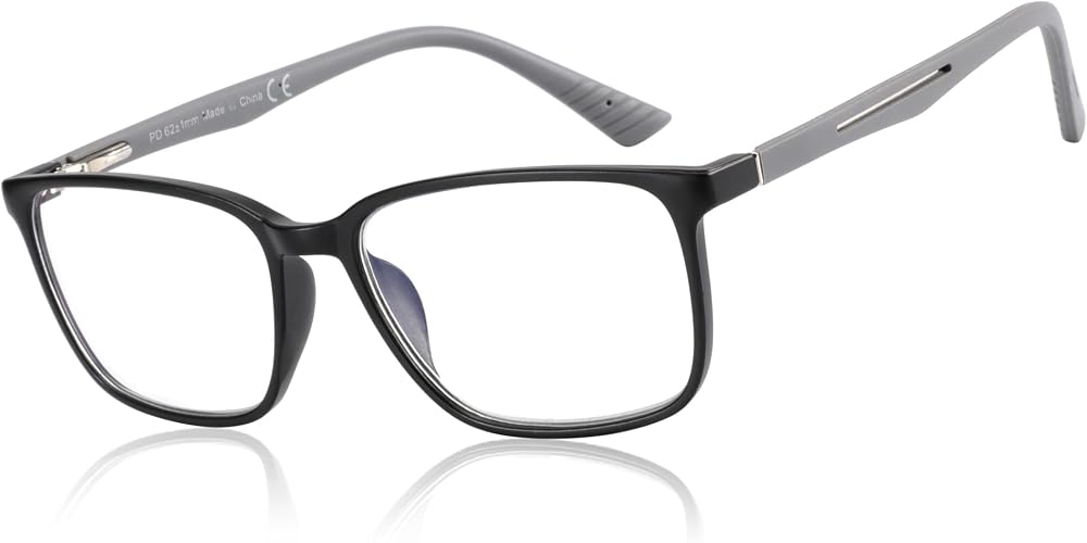 ZENOTTIC Blue Light Glasses Men Square Grey Frame Anti-Glare Sport