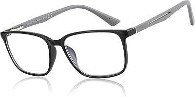 ZENOTTIC Blaulichtfilter Brille, Lesebrille Herren Eckige Rahmen-Leser Anti-Glanz Sport Computerbrille
