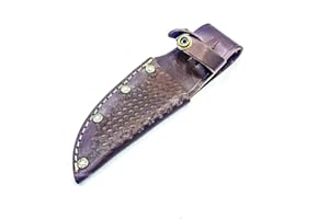 DamaskerUS 7.5" Custom Handmade Pure Leather Sheath for Blade Knife Engraved New