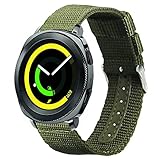 Vivoactive 3 Bands, Olytop 20mm Nylon Canvas Fabric Replacement Sport Wristband For Samsung Gear Sport/Garmin vivoactive3/Ticwatch E & Ticwatch 2 Smartwatch(Army Green, 20mm)