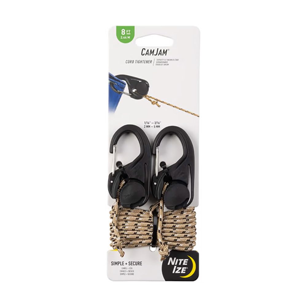 Nite Ize Lightweight Cam Jam Outdoor Cord Tightener available in Black - Size 2.58 X 1.38 X 0.6 Inches