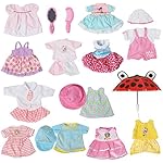 Set of 12 Handmade Baby Doll Clothes Dress Outfits Costumes For 14-16 Inch Dolly Pretty Doll Cloth Hat Cap Umbrella Mirror Comb Girl Christmas Birthday Gift