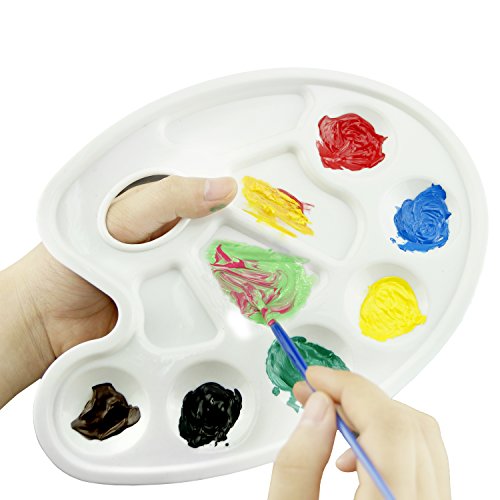 UPC 639767574204, Paint Tray Palettes with Ten-well Thumb Hole - For Different Arts and Crafts Projects - With Kare &amp; Kind® Retail Packaging (5 Pieces, White)