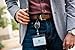 Retractable Badge Holder & Reel | for ID Cards, Keys, Lanyards, Self Retracting, Carabiner Clip On | Black by Blue Shoe Guys | 5-Pack