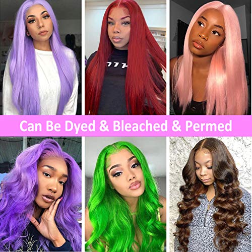 Straight-Blonde-Lace-Front-Wigs-Human-Hair-Pre-Plucked-Hairline-T-Part-Lace-Wigs-for-Black-Women-Lightly-Bleached-Knots-150-Density-Brazilian-Virgin-Human-Hair-Lace-Front-Wigs-18-Inch-Can-be-Dyed
