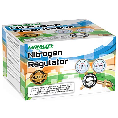 MANATEE Nitrogen Regulator 3000 PSI - CGA580 Inlet Connection and 1/4-Inch Male Flare Outlet Connection Adjustable Gas Regulator HVAC Durable Brass Accurate and Dependable - Thumbnail 7