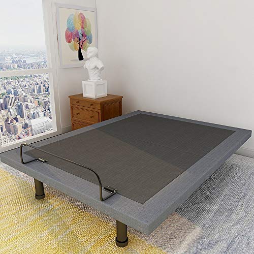 Adjustable Bed Base Frame Smart Electric Beds Foundation (Queen, Gray