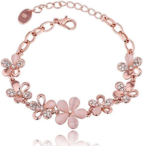 Fashion Women Charms Jewelry Rose Gold Classic Botany Cable Chain Bracelets
