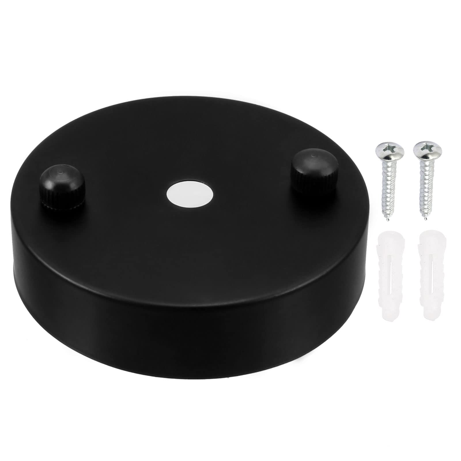 YOKIVE 3 Pcs Ceiling Light Plate Chassis, Pointed Base Disc with Screw DIY Lamp Pendant Accessories Great for Home Office (Black, 3.15x0.79-inch)