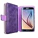 S6 Case, Galaxy S6 Case, Cellularvilla Galaxy S6 [wallet bag] Case, Pu Leather Flip [7 Card Slots] [Purse] Case, [Zipper Wallet] [Magnetic Detachable] Back Cover For Samsung Galaxy S6 (Purple)
