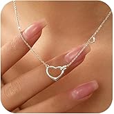 925 Sterling Silver Dainty Interlocking Circles Necklaces for Women 14K Gold Plated Double Hoop CZ Pendant Necklace Lobster Buckle to Daughter Mother Friendship Wedding Christmas Jewelry Gift for Her