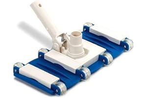 SWIMLINE HYDROTOOLS Manual Pool Vacuum Head Attachment For Inground & Above Ground Pools |Weighted Flexible Swimming Pool Vac Head Rectangle Shape W/ Wheels| Swivel Hose 1-1/4 or 1-1/2’’| Clean 8151