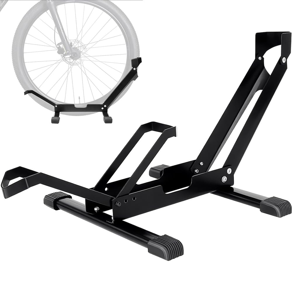 BERHICHAD Bike Stand Indoor Bike Floor Stand Storage Bicycle Rack Garage Bike Rack for Garage Fit 20”-29”Mountain and Road Bicycle Floor Parking