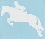 English Equestrian Hunter Jumper Horse Decal-Small White Left Facing