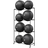 Power Systems Stability Ball Storage Rack &ndash; Metal Exercise Ball Rack for Gym &amp; Studio, Freestanding Organizer Holds Up to 8 Stability or Yoga Balls
