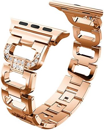 Brooben Bling Bands For Apple Watch Band Fashion Rhinestones Metal Replacement Wristband Sport Strap for 38mm 42mm Apple Watch Nike+, Series 3, Series 2, Series 1,Sport,Edition B2