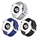 UMTELE for Watch Sport Band 42mm/44mm, UMTELE Soft Silicone Replacement Bands Sport Strap with Buckle Clasp Replacement with Watch Sport,Serie 4/3/2/1, 3 Pack