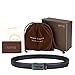 LJCCQ Leather Belts For Men Automatic Buckle Ratchet Genuine Soft Slide Holeless Belts Long 52