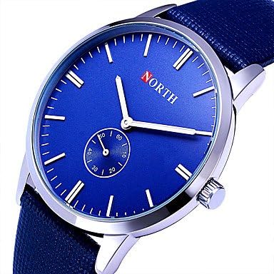Fashion Watches Men Watches Clock Digital Watch Military Watch Casual Fashion Dress Leather Band Watch Quartz Wristwatches Montre Homme (Color : Blue, Size : For Men-One Size)