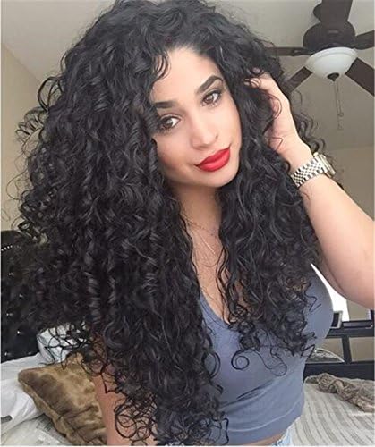 Black Ombre Brown Blonde Wigs Curly Wig For Women Long Synthetic Wig 250g (black)