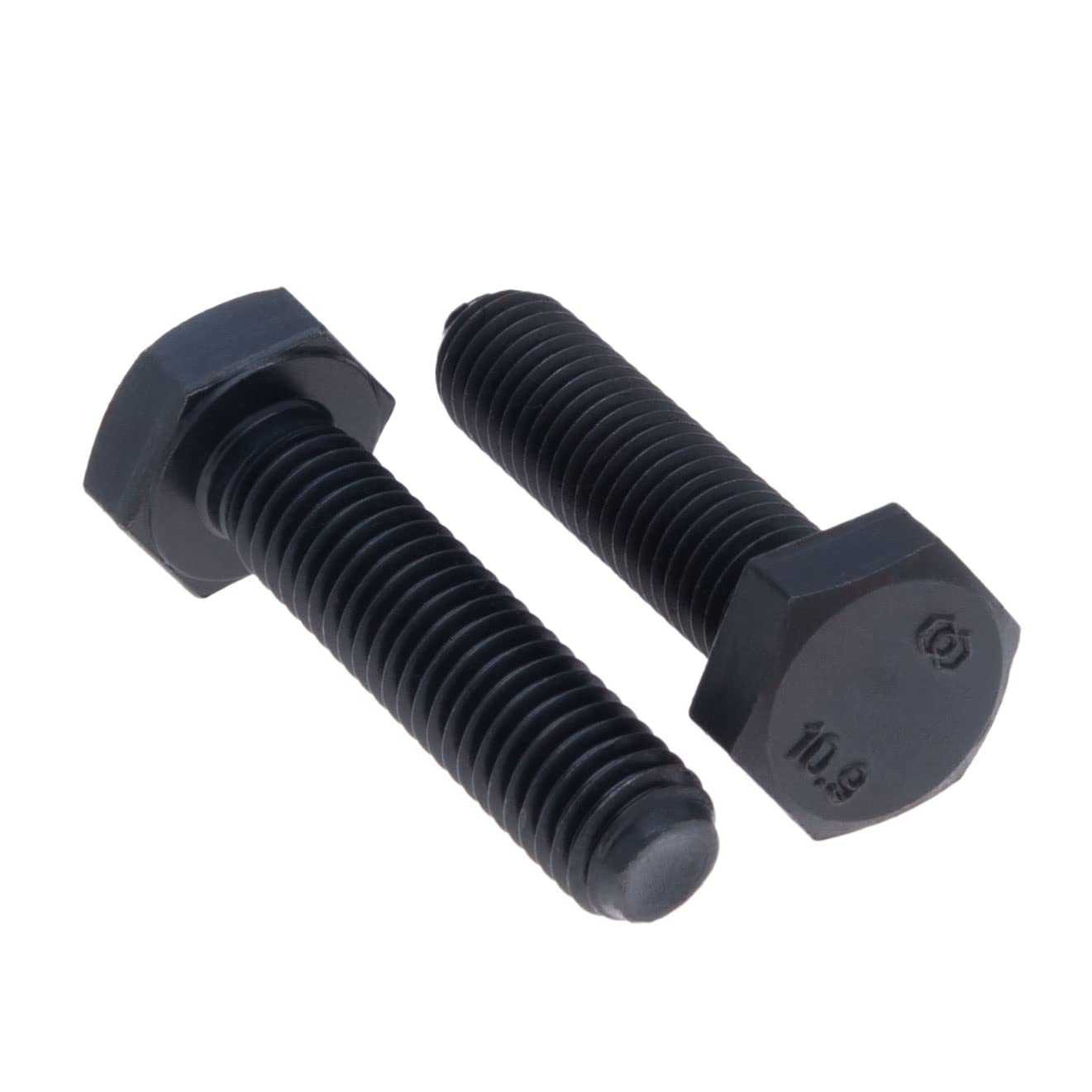 M10x70 Hex Head Bolts, Metric Hexagon Bolts, Black, High Tensile Cap Screws Suitable for Metal Construction Work, Automotive Machinery, DIY, HT Steel Class 10.9 DIN933 10mm x 70mm (Pack of 5)