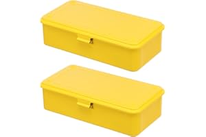 2 Pcs Empty Hinged Tool Box, 7.87" Rectangular Trunk Tool Box with Lid, Steel Storage Box, Metal Container for Scrapbook Stam