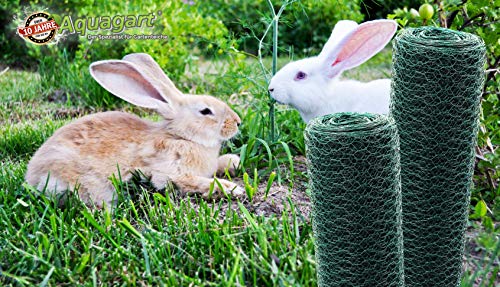 Aquagart Maschendrahtzaun 40m Sechseckgeflecht grün I Hühnerzaun Kaninchendraht Hasengitter feinmaschig 13 x 13 mm I 6-Eck Drahtgeflecht 0,8 mm I 50 cm hohe Hasendraht – Bild 7