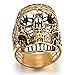 Mens Stainless Steel Ring, Biker, Gold, Skull, Hollow, KR2120 (9)