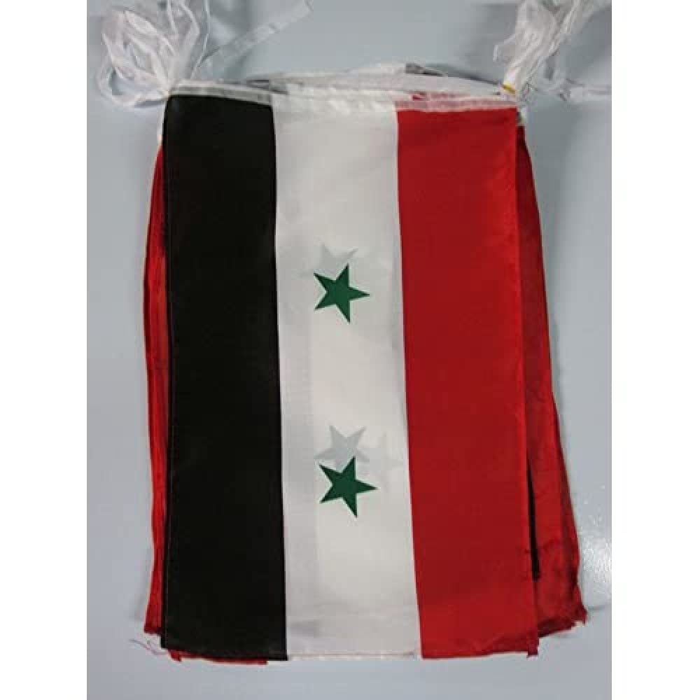 AZ FLAG - Free Syrian Army Bunting Flag - 40 Ft Garland with 20 Army of Syria Flags 18'' x 12'' - 100% Polyester String Pennant - 12 meters