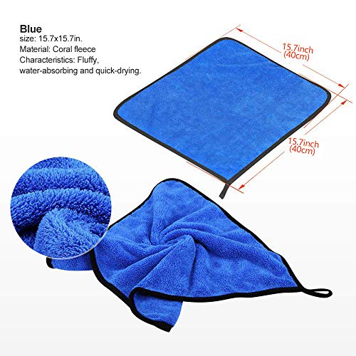SPTA Car Wax Applicator Pads 5 inch Microfiber Applicator Pads Blue