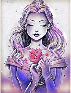 5D Diamond Painting Kits for Adults, DIY 5D Round Full Drill Art Perfect for Relaxation and Home Wall Decor Disney Princess 12X16 Inch