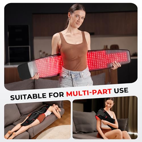 LTW Flagship Red Light Therapy Belt, 430 LEDs Infrared Red Light Therapy for Body, 660nm & 850nm Near Infrared Wrap with Vibration for Back Pain Relief, Waist, Belly, Shoulder (49.2" x 9.1" 430 LEDs)
