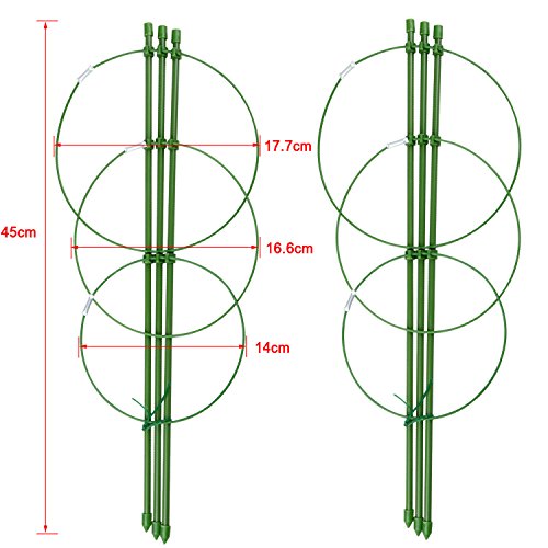 Mini Trellis , Garden Plant Supports Rings Trellis Garden Trellis for Potted Climbing Plants Support for DIY Garden Plant Pot with 3 Rings by UHBGT