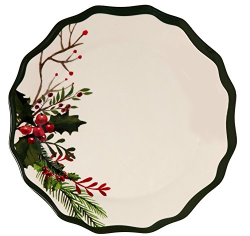 Melange 6-Piece 100% Melamine Dinner Plate Set (Winter Bouquet Collection ) | Shatter-Proof and Chip-Resistant Melamine Dinner Plates