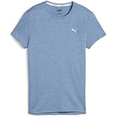 PUMA Womens Run Favorite Heather Crew Neck Short Sleeve Athletic Casual Tops Casual - Blue