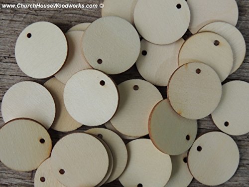 50 Small 1 inch size wood TAGS coins chips rounds