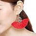 Bohemia Tassels Dangle Earrings Ethnic Fringe Eardrop Red