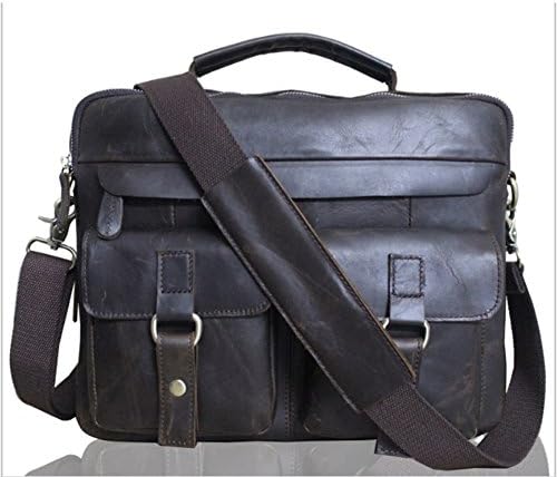 Srilemes Leather men bag crazy horse skin retro men shoulder Messenger bag head leather business handbag Crazy horse1-L