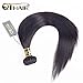 QTHAIR 14A Straight Human Hair Bundles(16 18 20,300g,Natural Black) 100% Unprocessed Human Hair Extensions Indian Straight Virgin Human Hair Bundles