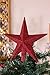 Clever Creations Christmas 8 Inch Tree Topper Glittered Star Decoration, Glitter Treetop Holiday Home Décor, Red