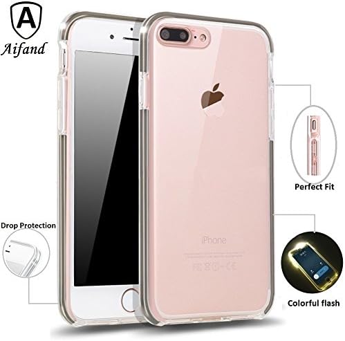 iPhone 7 Plus Case, Aifand Crystal Clear Transparent TPU Silicon [Lightning Flash/Drop Protection/Shock Absorption/Ultra Slim/Scratch Resistant] Protective Cover For iPhone 7 Plus (iphone7 Plus-Black)