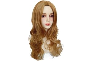 Sukyfecde M3GAN Wig for Girls Kids Megen Medium Length Curly Brown Wigs Halloween Costume Cosplay Curly Hair