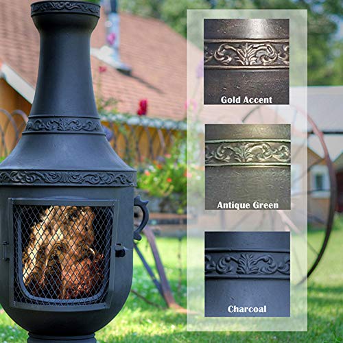 The Venetian Grill & Oven Chiminea CAST Iron +Free Deck Protector ($59.95 Value)