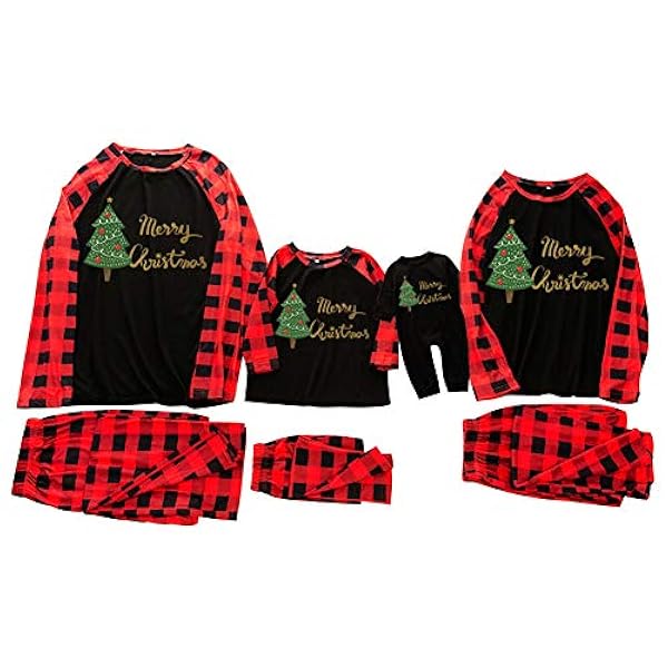 Bienbien Ensemble De Pyjama De Noel Famille Pyjamas Noel Femme Homme Bebe Enfant 2 Pieces Sleepwear