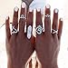 1 Set 6pcs Womens New Popular Boho Knuckle Midi Mid Finger Tip Stacking Rings