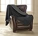 Mambe Silky Waterproof Throw for Protecting Furniture Bed Couch from Stains Caused by Dogs, Cats, Incontinence. Soft, Washable, Reversible. (Size Medium 70x70 inches, Color Black/Charcoal)