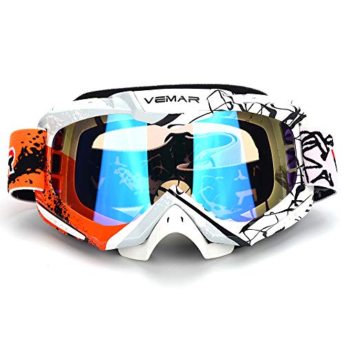 Polarized Sport Motorcycle Motocross Goggles ATV Racing Goggles Dirt Bike Tactical Riding Motorbike Goggle Glasses, Bendable Windproof Dustproof Scratch Resistant Protective Safety Glasses