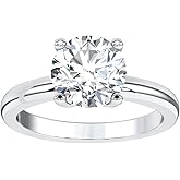ARAIYA FINE JEWELRY 14K White Gold Lab Grown Diamond Solitaire Engagement Ring (1/2 cttw, E-F Color, VS1 Clarity) Size 8