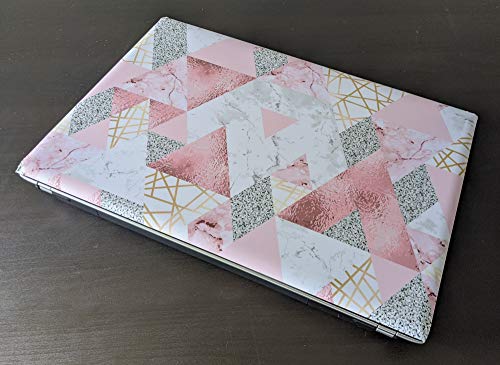TaylorHe 13-14 inch (34cm x 23.5cm) Laptop Skin Vinyl Decal MADE IN BRITAIN Pink Glitters Marble Metal - Image 3